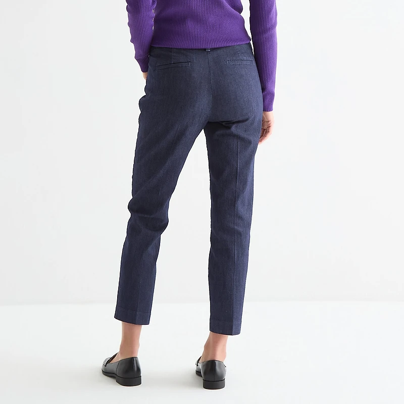 Liz Claiborne Emma Womens Stretch Fabric Ankle Mid Rise Pant