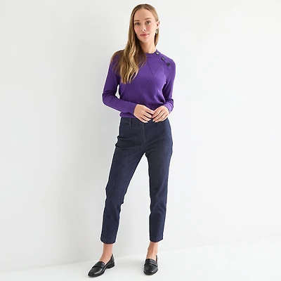 Liz Claiborne Emma Womens Stretch Fabric Ankle Mid Rise Pant