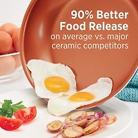 Farberware Glide Copper Ceramic 12" Nonstick Deep Frying Pan