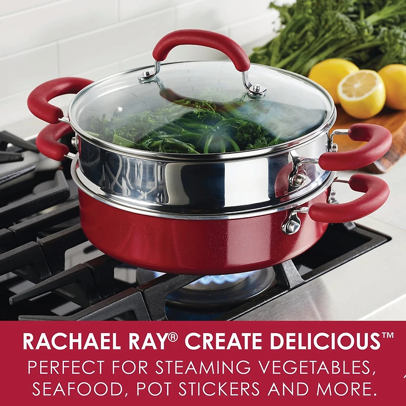 Rachael Ray Create Delicious 3-Pc. Aluminum Non-Stick Steamer with Insert