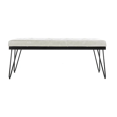 Marcella Faux Leather Accent Bench