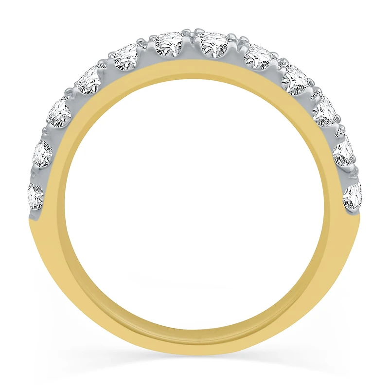 (H-I / I1) Womens 3MM 1 CT. T.W. Lab Grown White Diamond 10K Gold Wedding Band