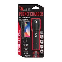 Tzumi Alpha Pocket Charger 2,600 mAh Flashlight Power Bank
