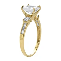 DiamonArt® Womens 2 1/5 CT. T.W. White Cubic Zirconia 10K Gold Square Engagement Ring