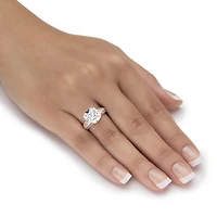 DiamonArt® Womens 3 1/4 CT. T.W. White Cubic Zirconia 10K Gold Square Engagement Ring