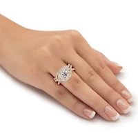 DiamonArt® Womens 2 1/5 CT. T.W. White Cubic Zirconia 14K Gold Over Silver Round Bridal Set