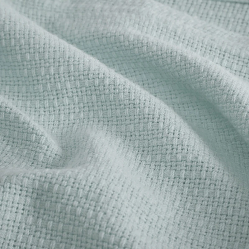 Madison Park Freshspun Basketweave 100% Cotton Blanket