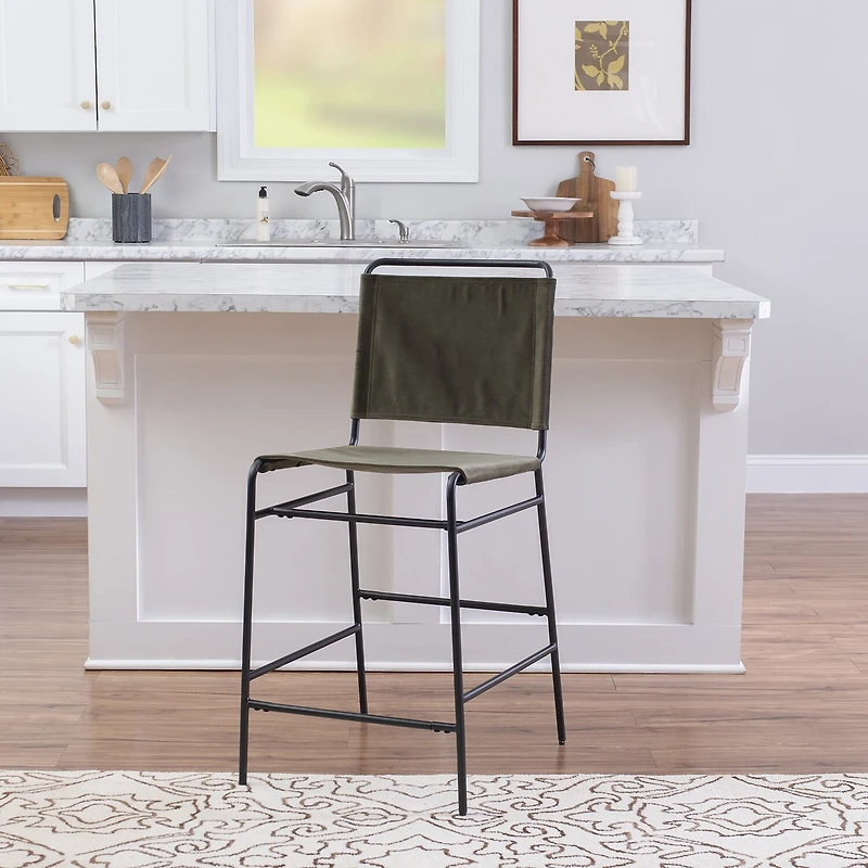 Linon Winleigh Counter Height Upholstered Bar Stool