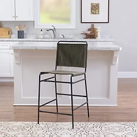 Linon Winleigh Counter Height Upholstered Bar Stool