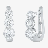Floating Diamonds (F / Vs2) Womens 2 CT. T.W. Lab Grown White Diamond 14K Gold 16.1mm Hoop Earrings