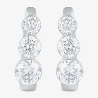 Floating Diamonds (F / Vs2) Womens 2 CT. T.W. Lab Grown White Diamond 14K Gold 16.1mm Hoop Earrings