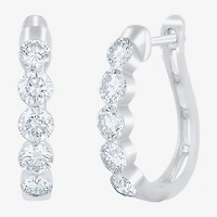 Floating Diamonds (F / Vs2) Womens 2 CT. T.W. Lab Grown White Diamond 14K Gold 19.8mm Hoop Earrings