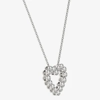 Floating Diamonds (F / Vs2) Womens 1 CT. T.W. Lab Grown White Diamond 14K Gold Heart 18 Inch Pendant Necklace