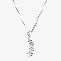 Floating Diamonds (F / Vs2) Womens 1 CT. T.W. Lab Grown White Diamond 14K Gold 18 Inch Pendant Necklace