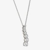 Floating Diamonds (F / Vs2) Womens 1 CT. T.W. Lab Grown White Diamond 14K Gold 18 Inch Pendant Necklace