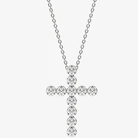 Floating Diamonds (F / Vs2) Womens 2 CT. T.W. Lab Grown White Diamond 14K Gold Cross 18 Inch Pendant Necklace