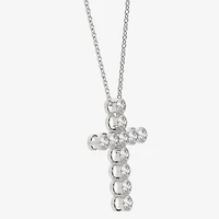 Floating Diamonds (F / Vs2) Womens 2 CT. T.W. Lab Grown White Diamond 14K Gold Cross 18 Inch Pendant Necklace