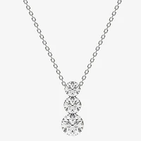 Floating Diamonds (F / Vs2) Womens CT. T.W. Lab Grown White Diamond 14K Gold Round 18 Inch Pendant Necklace