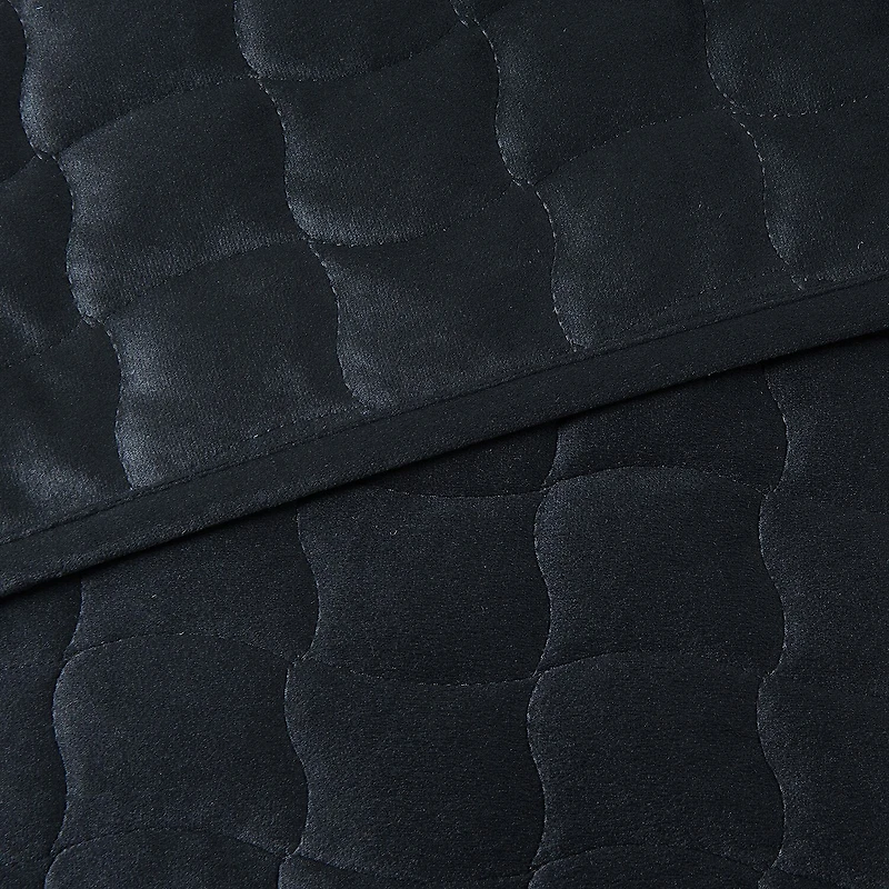 Linery Box-Stitched Dual-Side Velvet Quilt Set