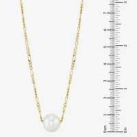 Womens White Cultured Freshwater Pearl 14K Gold Over Silver Heart 17 Inch Pendant Necklace