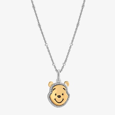 Disney Jewels Collection Womens 1/10 CT. T.W. Natural White Diamond 14K Gold Over Silver Sterling Silver 18 Inch Pendant Necklace