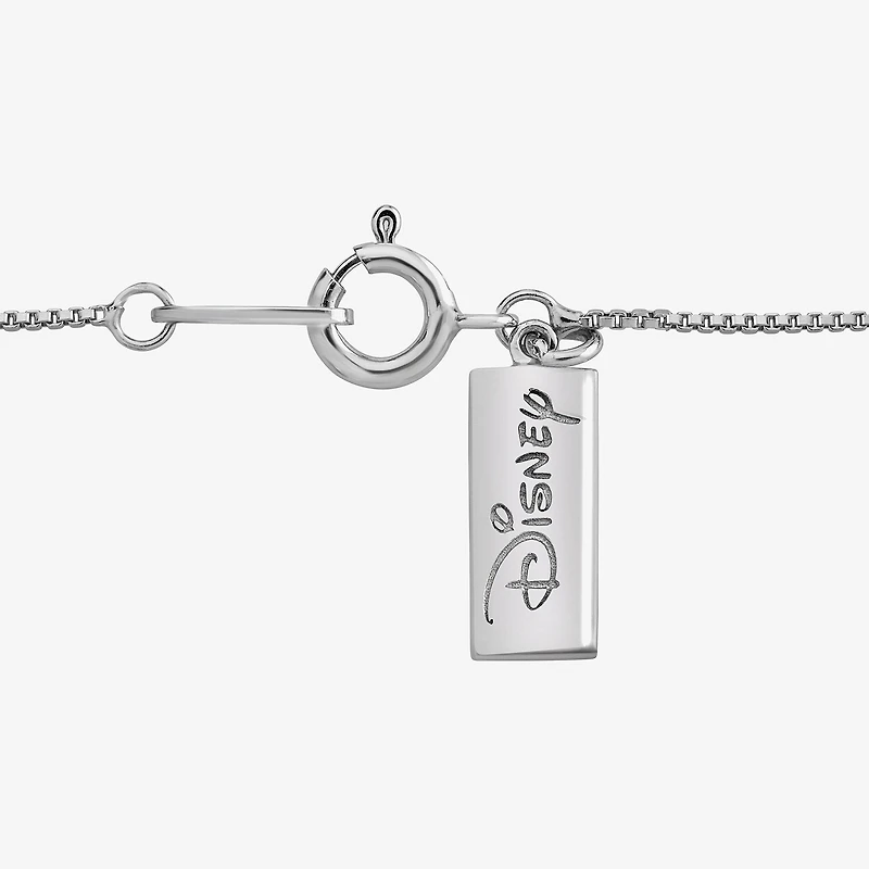 Enchanted Disney Fine Jewelry Womens 1/6 CT. T.W. Genuine White Quartz 14K Two Tone Gold Over Silver 18 Inch Pendant Necklace