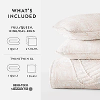 3 Piece All Season Lightweight Pattern Quilt Set