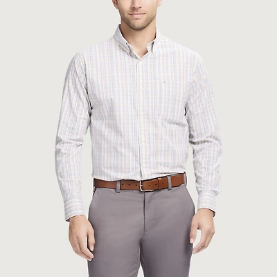 IZOD Performance Comfort Mens Long Sleeve Classic Fit Button-Down Shirt