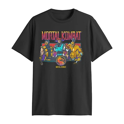 Mortal Kombat Mens Crew Neck Short Sleeve Classic Fit Big and Tall Graphic T-Shirt