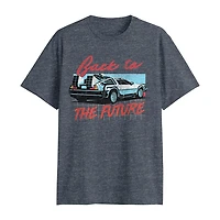 Back To Future Mens Crew Neck Short Sleeve Classic Fit Big and Tall Graphic T-Shirt