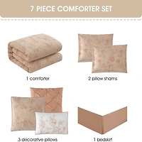 Stratford Park Keila Floral 7-pc. Easy Care Comforter Set