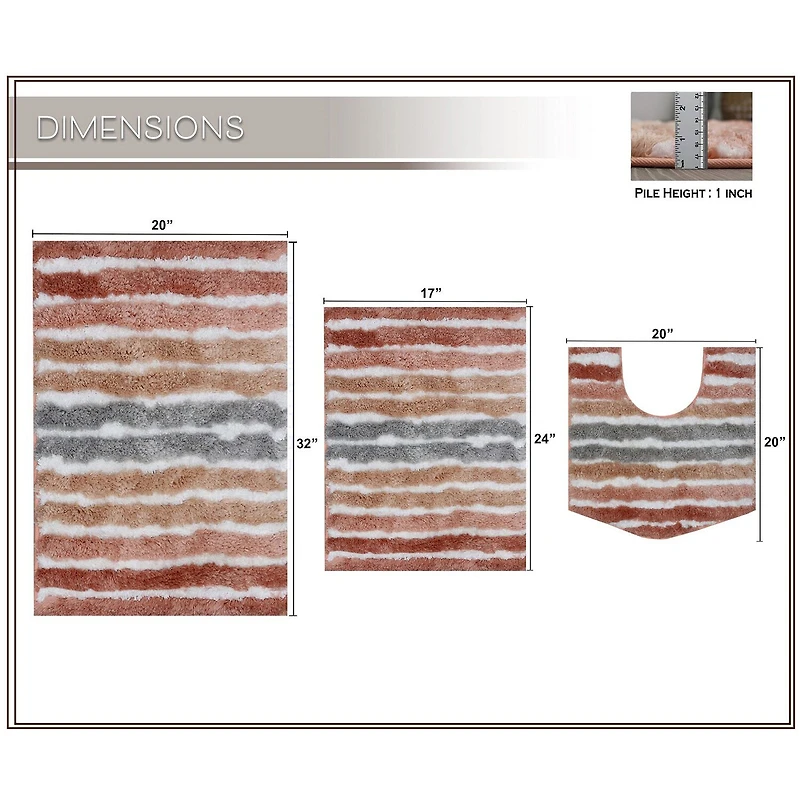 Home Weavers Inc Impression 3-pc. Bath Rug Set