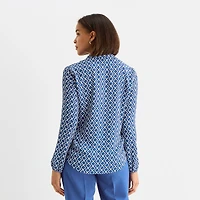 Black Label by Evan-Picone Womens Split Tie Neck Long Sleeve Blouse