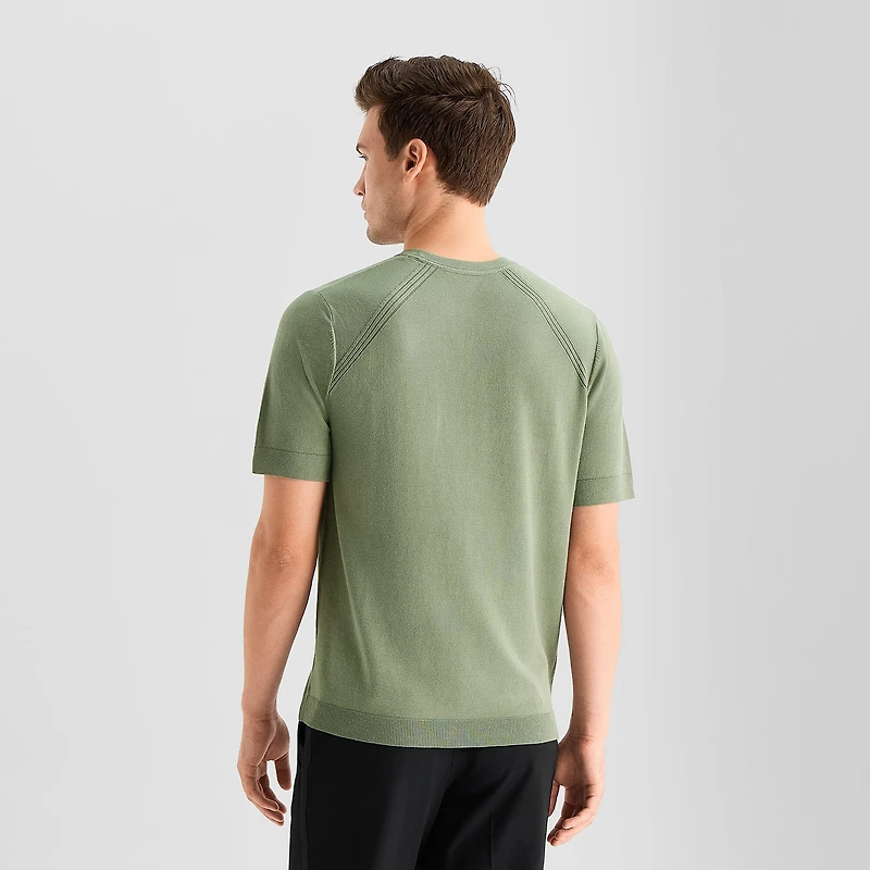 J. Ferrar Solid Mens Crew Neck Short Sleeve Pullover Sweater