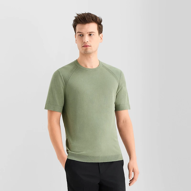 J. Ferrar Solid Mens Crew Neck Short Sleeve Pullover Sweater