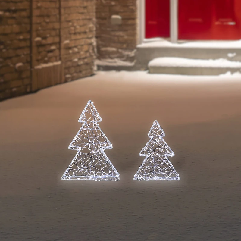 Northlight Led White Tree 2-pc. Christmas Tabletop Decor