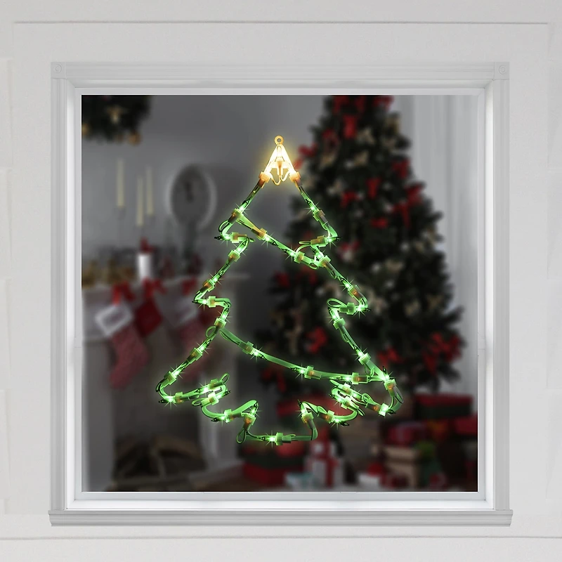 Northlight Lighted Tree Christmas Window Decor