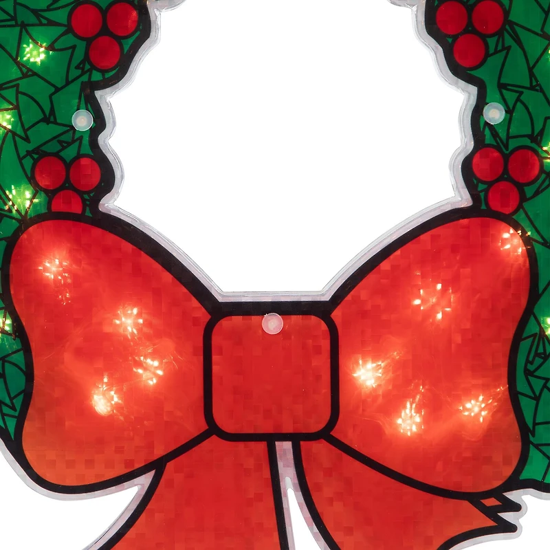Northlight 15in Prelit Wreath Christmas Window Decor