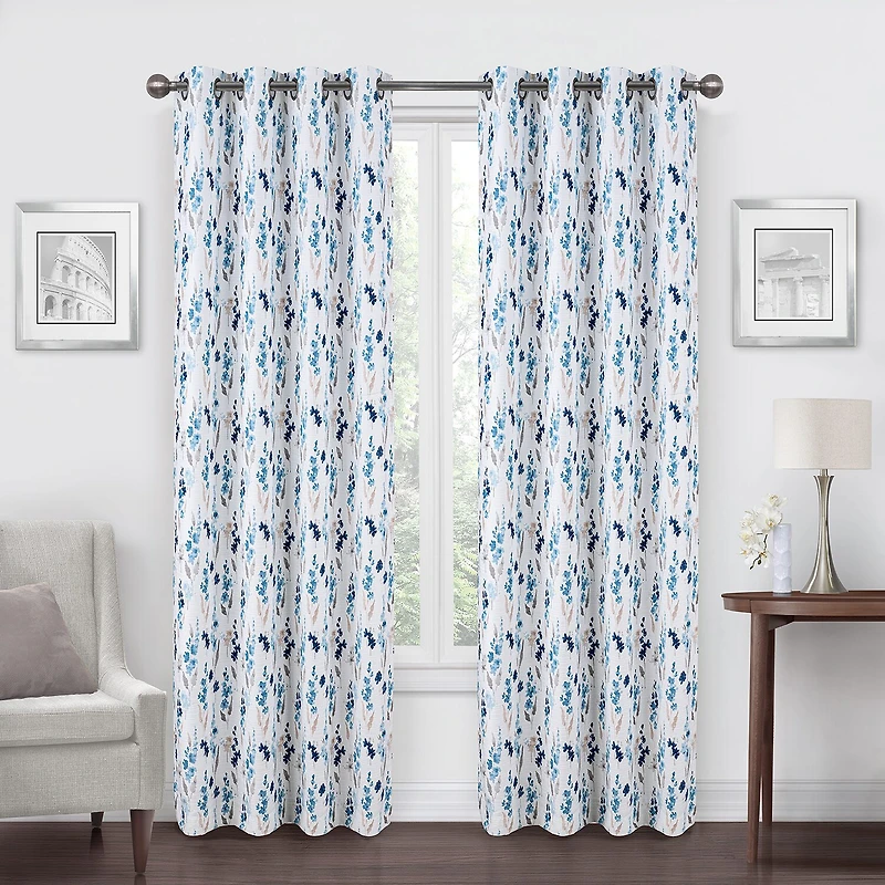 Regal Home Dimensions Leaf Grommet Top Energy Saving Blackout Single Curtain Panel
