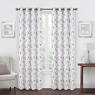 Regal Home Dimensions Leaf Grommet Top Energy Saving Blackout Single Curtain Panel