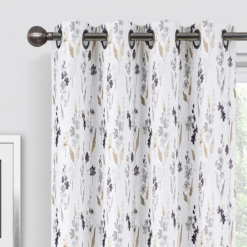 Regal Home Dimensions Leaf Grommet Top Energy Saving Blackout Single Curtain Panel