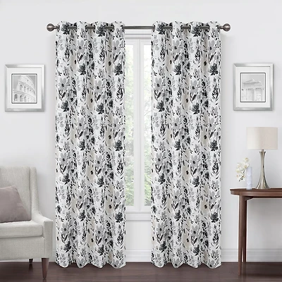 Regal Home Dimensions Floral Grommet Top Energy Saving Blackout Single Curtain Panel