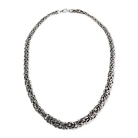 Sterling Silver Graduated Byzantine Necklace