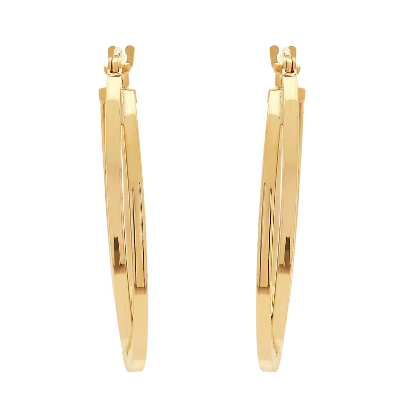 Womens 14K Gold 27.5mm Hoop Earrings