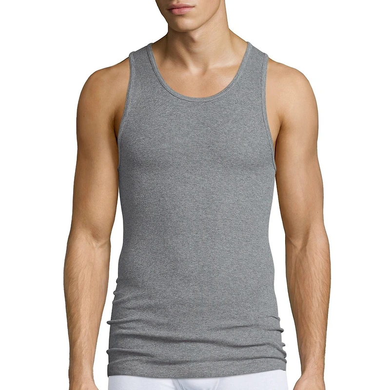 Stafford Ultra Soft Mens Scoop Neck Sleeveless 4 Pack Tank