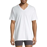 Stafford Heavyweight Mens 4 Pack Short Sleeve V Neck T-Shirt Extra Tall