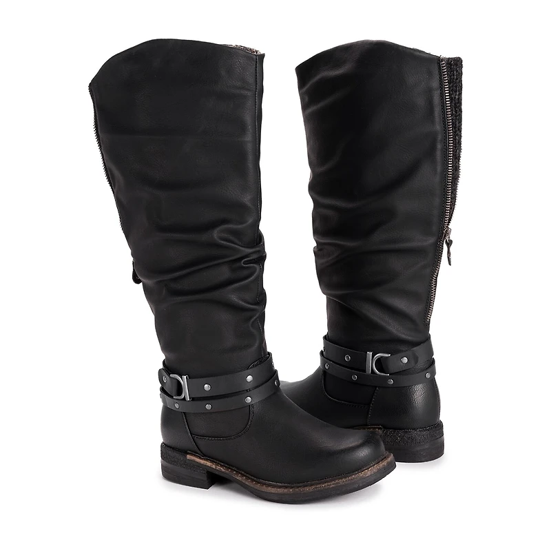 Muk Luks Womens Logger Victoria Stacked Heel Winter Boots