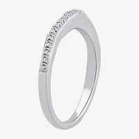 Surrounded by Love Womens Diamond Accent Natural White Sterling Silver Wedding Band