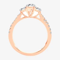 Love Lives Forever (H-I / Si1-Si2) Womens 1 CT. T.W. Lab Grown White Diamond 10K Gold Round 3-Stone Engagement Ring