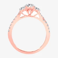 Love Lives Forever (H-I / Si1-Si2) Womens CT. T.W. Lab Grown White Diamond 10K Gold Oval 3-Stone Engagement Ring